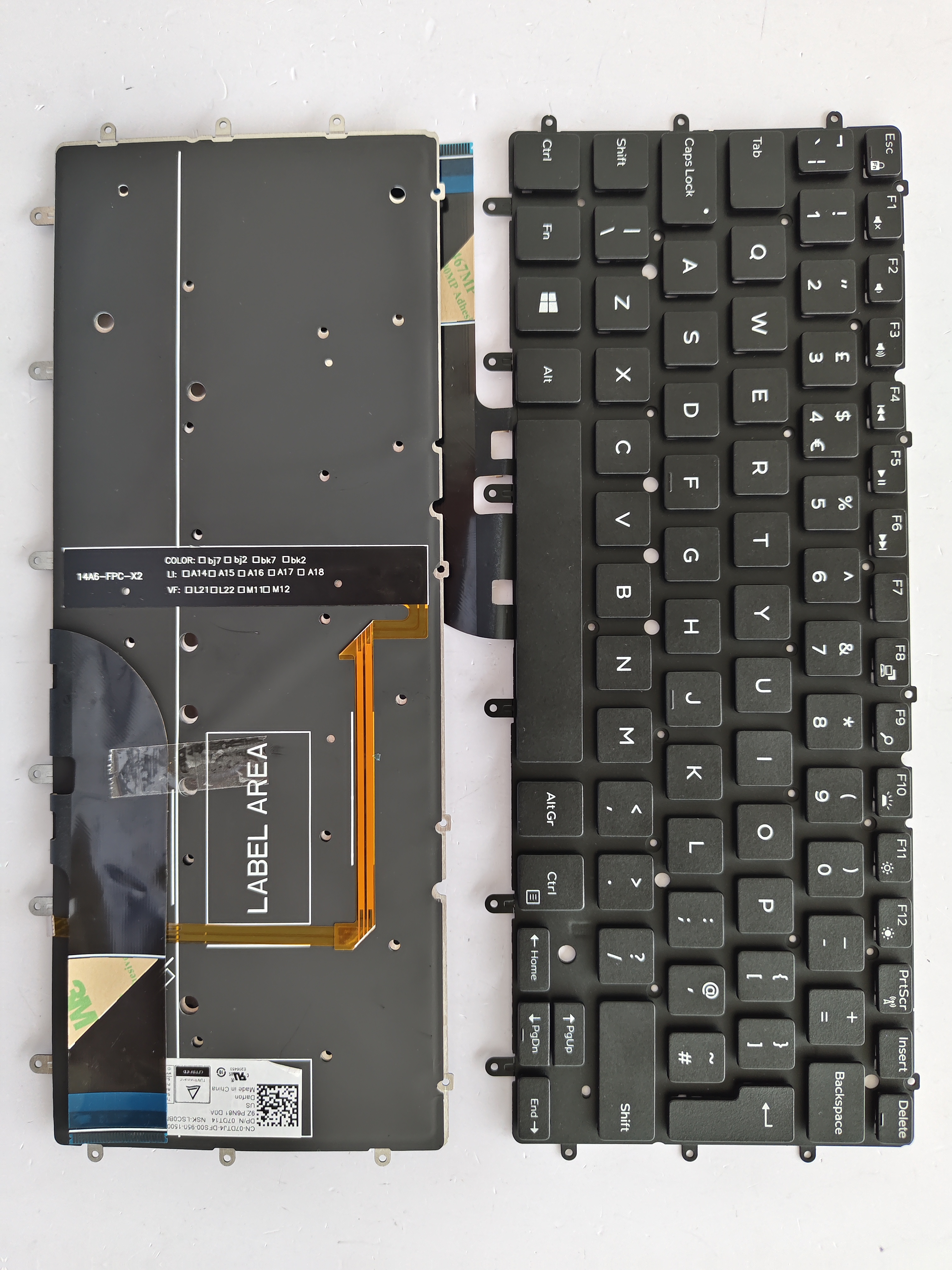 Picture of New Replacement Laptop Keyboard For DELL 9343/XPS13 7348/7347/7547/7548/9350/9360 BLACK Backlit (OEM) Uk Layout